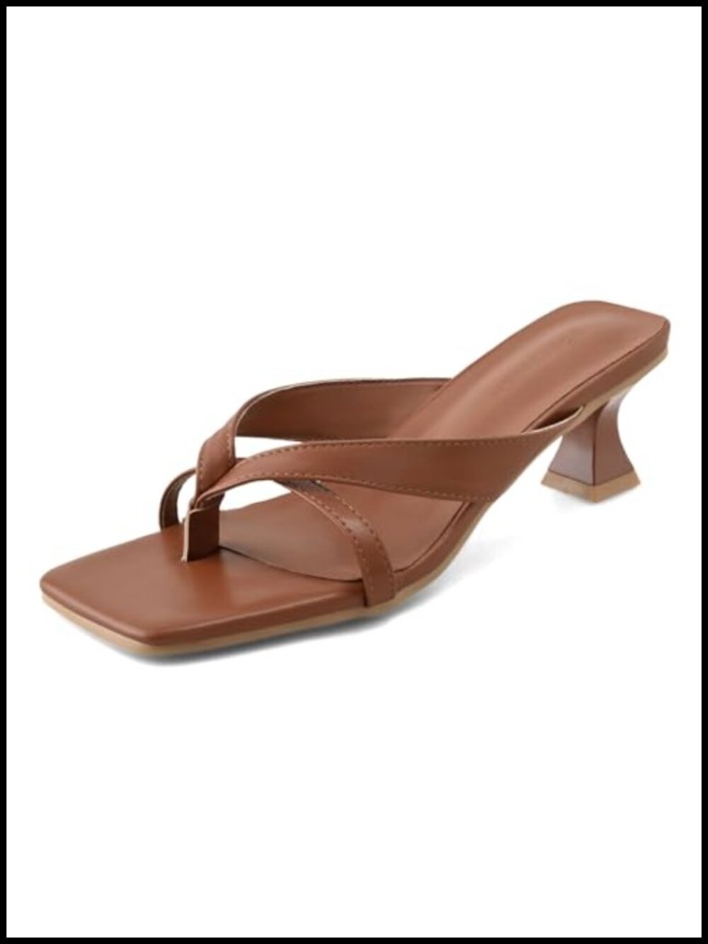 Women's Kitten Heels Sandals 2" Mid Heel Mules Strappy Square Toe Party Wedding